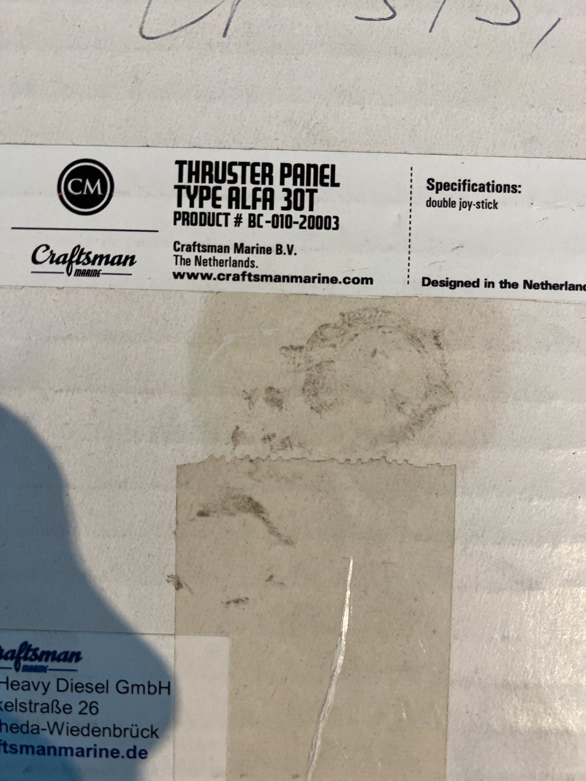 Craftsman Thruster Panel für Bugstralruder